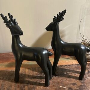 Sleek Black Holiday Reindeer Set